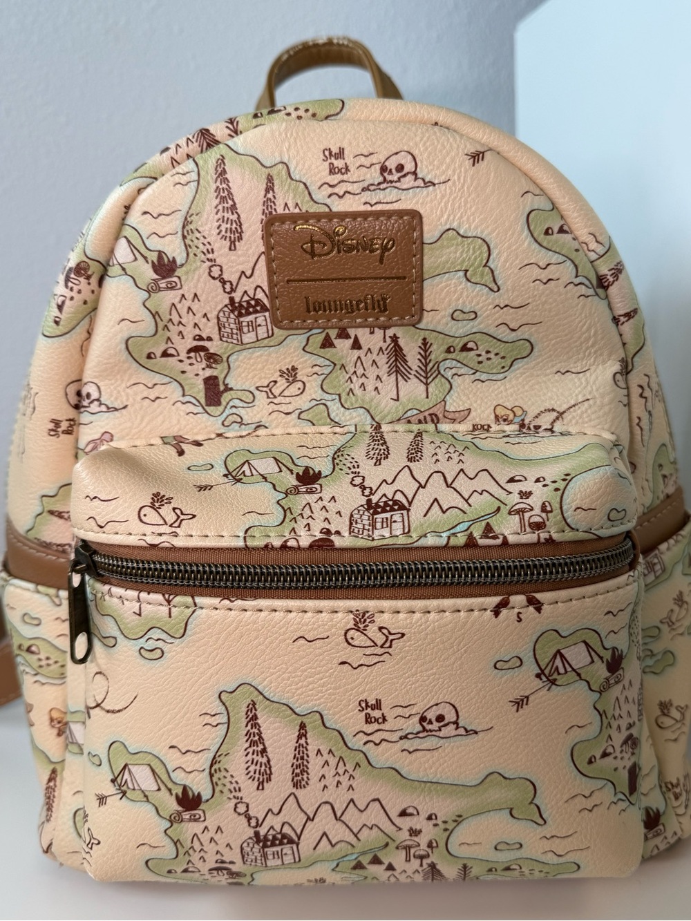 Disney Loungefly Peter Pan Neverland Map Mini Backpack Skull Rock Tinker Bell